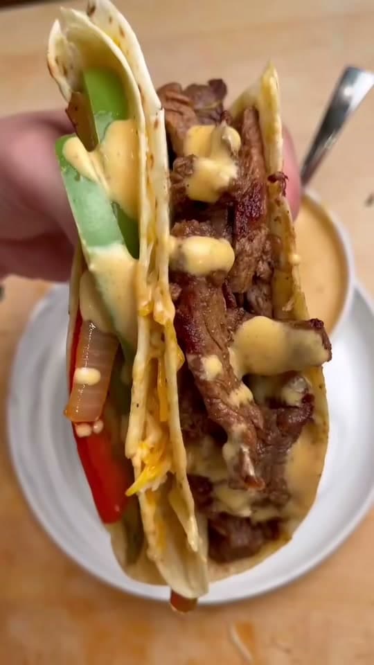 Steak Fajita Tortilla with Garlic Chipotle Crema