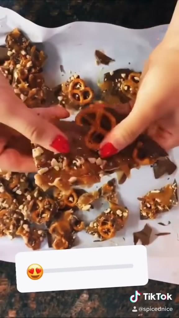 Salted Caramel Toffee Pretzel Bark