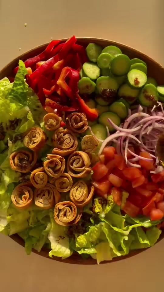 Fattoush Salad with Spiral Pita Chips